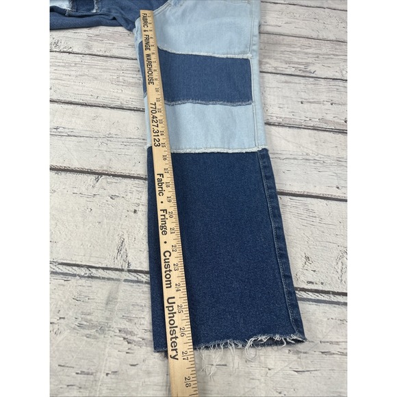Hollister Jeans Women 9R 29x27 Ultra High Rise Vintage Straight Patchwork Denim - Picture 3 of 7